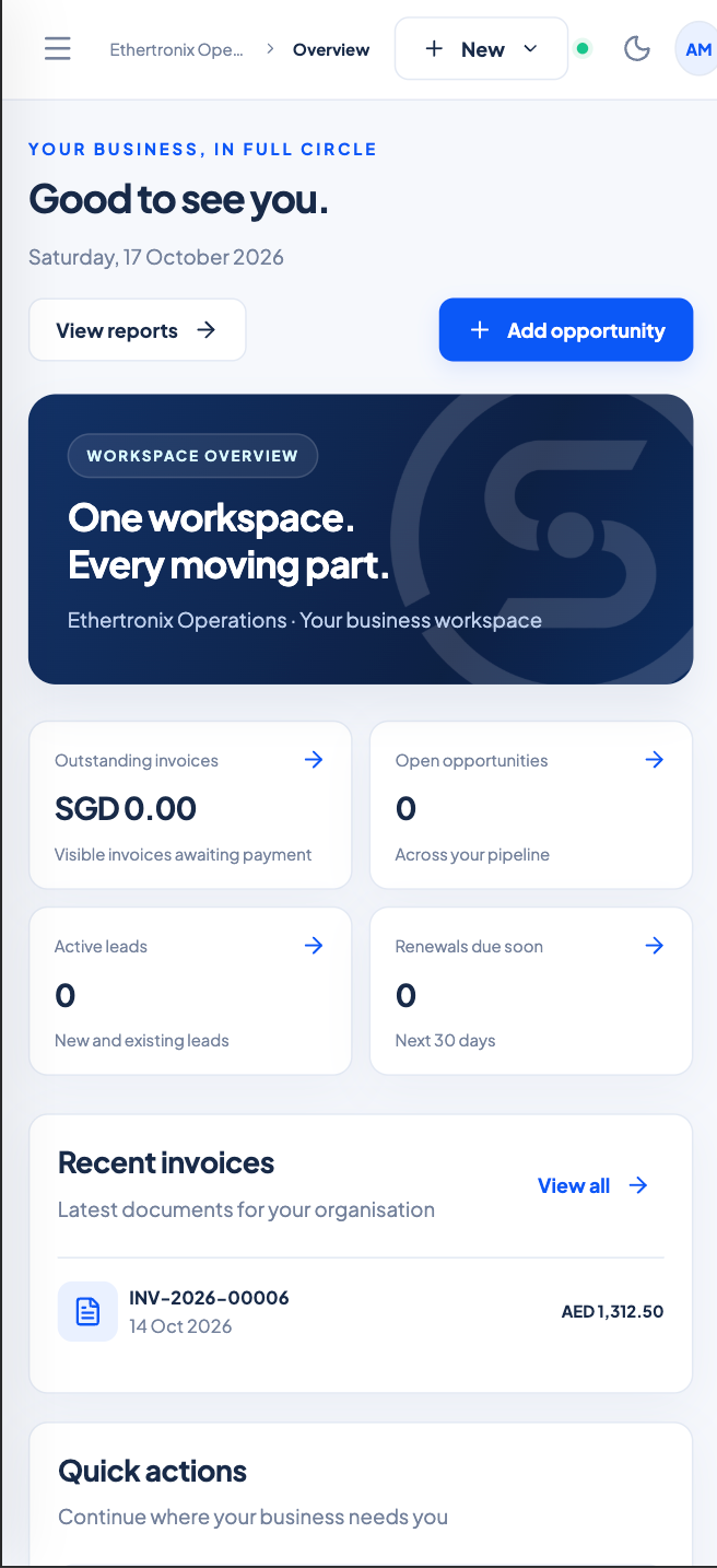 Real Sifr360 dashboard on mobile